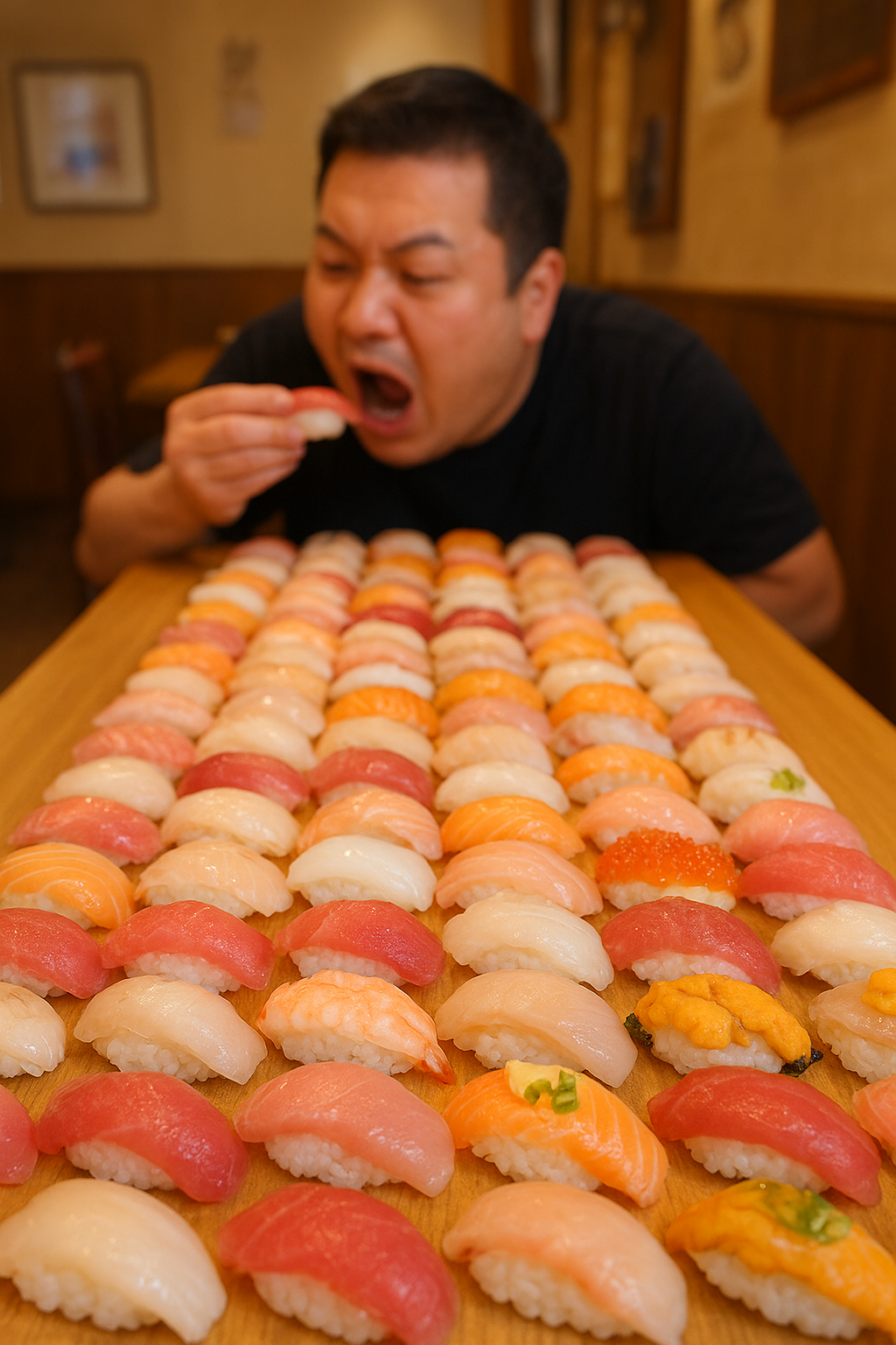 寿司100貫を前に、ぞうさんパクパクが魅せる「食のエンターテインメント」｜恵比寿 串遊海鮮かいり