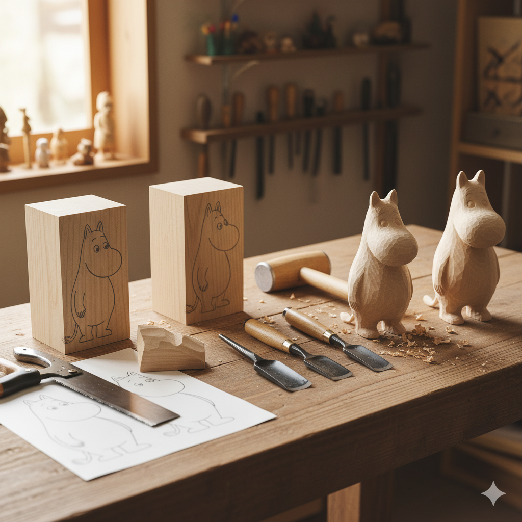 初心者でもできる！ムーミン木彫りチュートリアル｜6つのステップで解説
