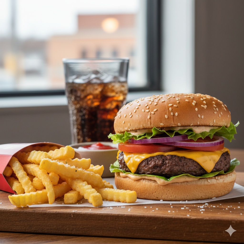 4つの巨バーガー＋ワッフル＋ポテトの山！？総重量3.5kg完食チャレンジがヤバすぎた